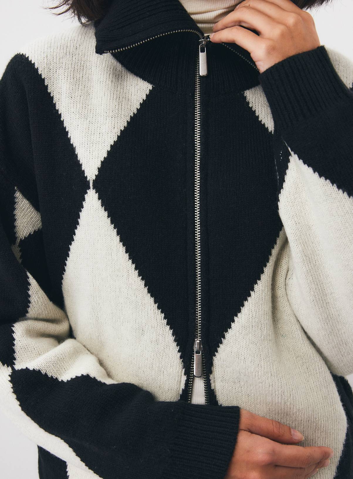 Mono Pure Lambswool Zip-Through Cardigan L - Image 3
